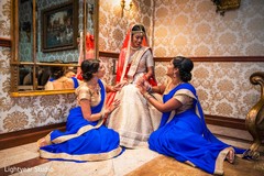 Indian bride with her sweet bridesmaids. indian wedding photography,saris,bridal fashion,lehenga,indian bridesmaids