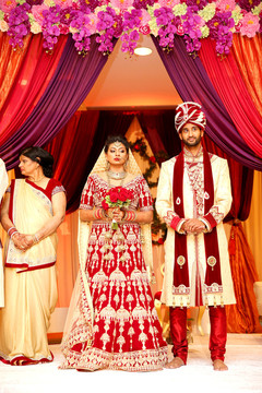 Maharani and Maharajah's wedding ceremony portrait. indian wedding ceremony,indian bride and groom,mandap