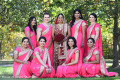 Sweet indian bride with bridemaids portrait outdoor photography,indian bride fashion,indian bridesmaids,bridal party