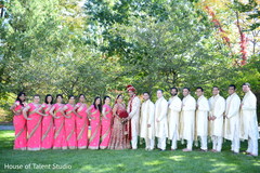 Impressive indian bride and groom with bridesmaids and groomsmen capture indian bride fashion,indian bridesmaids,indian groomsmen,indian groom fashion