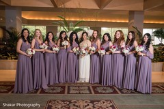 Dazzling indian bride with bridesmaids indian bride fashion,indian bridal bouquet,indian bridesmaids’ fashion