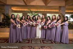 Glamorous indian bride and bridesmaids portrait indian bride fashion,indian bridal bouquet,indian bridesmaids’ fashion