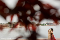 Romantic indian bride and groom first look capture Romantic indian bride and groom first look capture