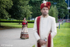Indian bride ready to meet groom first look photography,indian bride fashion,indian bridal bouquet,indian groom