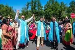 Bubbly Indian wedding procession. indian groom,baraat,indian groomsmen,transportation