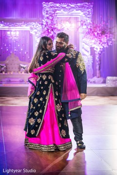 Indian newlyweds treasured moments. indian wedding reception,first dance,dj,indian bride and groom