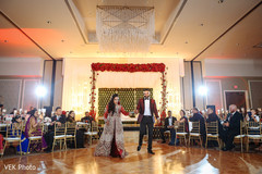 Indian newlyweds having their first dance indian wedding reception,indian bride and groom,dj and entertainment,first dance