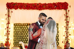 Gorgeous indian couple having their first dance indian wedding reception,indian bride and groom,dj and entertainment,first dance