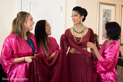 Enchanting indian bride with bridesmaids indian bride getting ready,bridal jewelry,indian bridesmaids