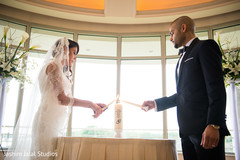 Insanely cute Indian fusion wedding ceremony scene. indian bride and groom,christian indian wedding ceremony