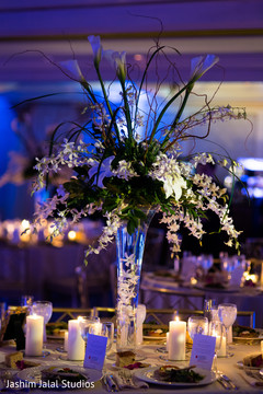 Indian wedding sophisticated table decor. floral and decor,indian wedding reception,floral centerpiece