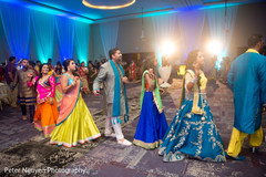 indian bride and groom at sangeet night pre- wedding celebrations,sangeet,indian bride and groom