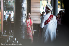 Sweet first look scene first look photography,indian bride fashion,indian groom fashion