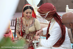Ring exchange scene. indian wedding ceremony,indian bride and groom