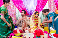 Indian bride and groom during tradition rituals sari,indian groom fashion,indian wedding