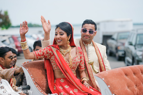 Indian couple saying goodbye