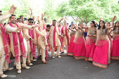 Amazing Indian couple's entourage. indian bridesmaids,indian groomsmen,baraat