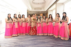 Marvelous Indian bridesmaids hot pink lehengas. indian bride,indian bridesmaids,bridal party fashion