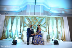 Indian newlyweds at their wedding soiree. Indian newlyweds at their wedding soiree.