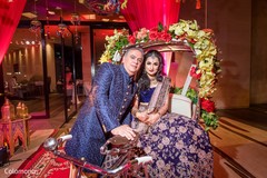 Great Maharani entrance. pre-wedding celebrations,sangeet,rickshaw,indian bride