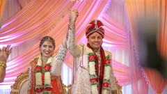 Indian newlyweds during wedding ceremony indian wedding ceremony,bridal fashion,indian bride fashion