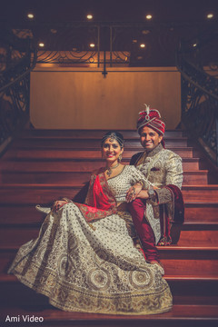 Lovely indian wedding matching outfits golden lengha,white lengha,indian groom fashion