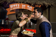 Indian couple trying their garba night food garba food,indian wedding catering