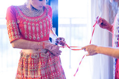 Classic Indian bride lehenga draping. bridal fashion,hair and makeup,getting ready,draping and styling