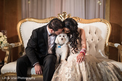 Indian newlyweds with their dog indian wedding reception,indian wedding fashion