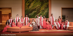 Indian couple with their bridal party bridal party,indian bridal party,indian groomsmen