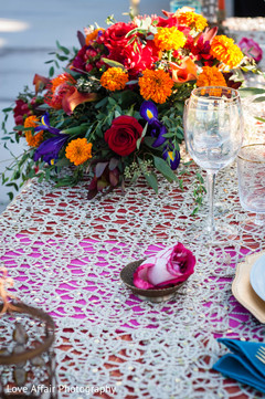 Vibrant Indian wedding floral arrangement. indian wedding reception,floral and decor,planning and design
