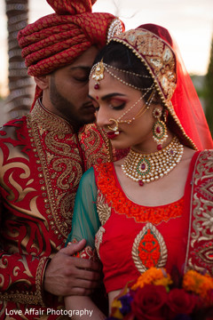 Beloved Indian couple's portrait. indian wedding photography,indian bride and groom,wedding ceremony fashion