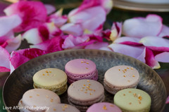Beautiful Indian wedding macaroons display. indian wedding reception,cakes and treats