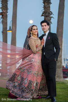 Maharani and Raja wedding portrait bridal lengha,indian bride fashion,indian groom fashion