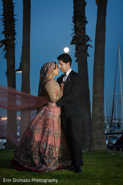 Marvelous indian couple with full moon photo indian wedding portrait,indian wedding photographer