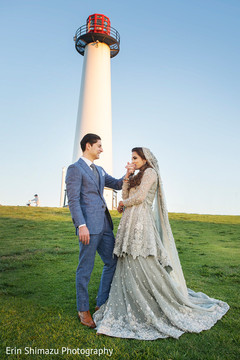 Amazing indian couple at the light house outdoor indian wedding photo,indian wedding photography