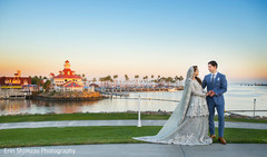 Marvelous beach side indian wedding portrait