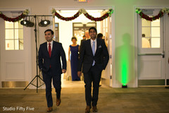 Indian Wedding guests entering the reception. indian wedding reception,groomsmen,lightning
