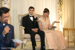 Indian wedding speech scene. indian wedding reception,indian bride and groom,indian wedding stage