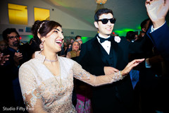 Joyous Indian wedding bash. indian wedding reception,dj,indian bride and groom