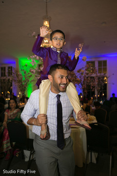 Colorful Hindu wedding celebration. indian wedding reception,dj,lightning