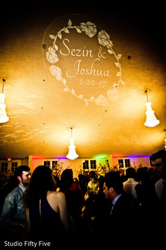 Beautiful monogram uplightning. indian wedding reception,dj,uplightning