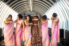 Glitzy and glamorous Indian bridal party. indian bride,indian wedding photography,saree,indian bridesmaids