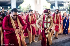 Indian groom dancing during the baraat. indian groom,baraat,indian wedding photography,indian groomsmen