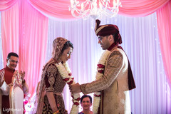 Lovely Indian ceremony . indian wedding ceremony,floral and decor,indian bride and groom,jaimala