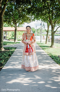 Indian bride's portrait indian bride fashion,indian bridal bouquet,outdoor photography