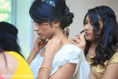 Fairy tale Indian bridal look. indian bride,getting ready,white sari,hair and makeup
