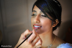 Splendid Indian bridal makeup. indian bride,getting ready,white sari,hair and makeup