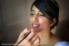 Splendid Indian bridal makeup. indian bride,getting ready,white sari,hair and makeup