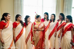 Indian bride with bridesmaids moment indian bride fashion,indian bridesmaids’ fashion,bridal jewelry,indian bridal party
